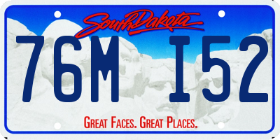 SD license plate 76MI52