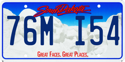SD license plate 76MI54