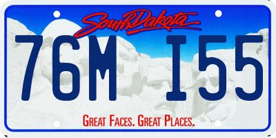 SD license plate 76MI55