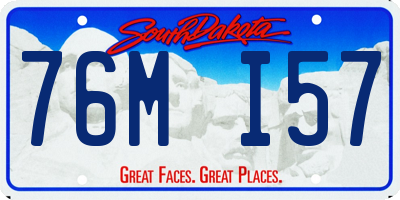 SD license plate 76MI57