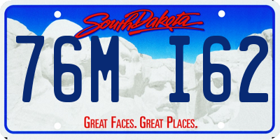 SD license plate 76MI62