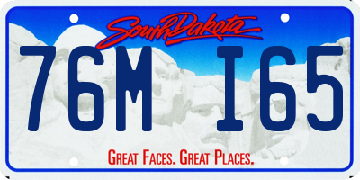 SD license plate 76MI65