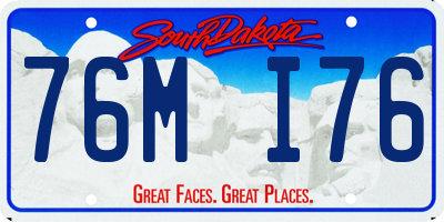 SD license plate 76MI76