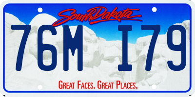 SD license plate 76MI79