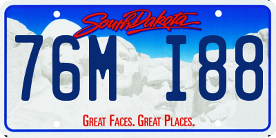 SD license plate 76MI88