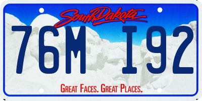 SD license plate 76MI92