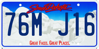 SD license plate 76MJ16