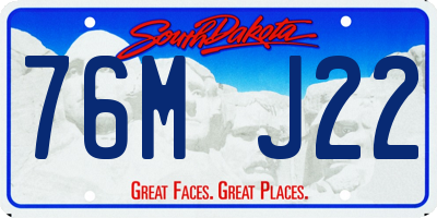 SD license plate 76MJ22