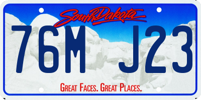 SD license plate 76MJ23