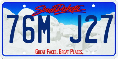 SD license plate 76MJ27