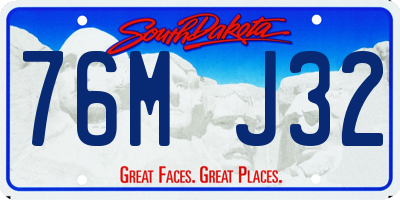 SD license plate 76MJ32