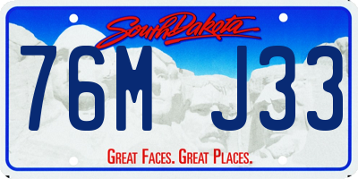 SD license plate 76MJ33
