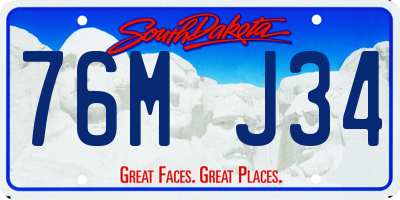 SD license plate 76MJ34