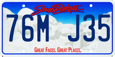 SD license plate 76MJ35