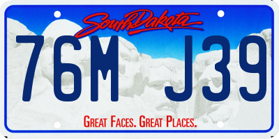 SD license plate 76MJ39