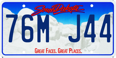 SD license plate 76MJ44