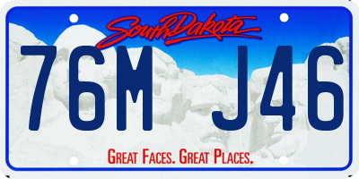 SD license plate 76MJ46