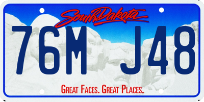 SD license plate 76MJ48