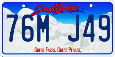 SD license plate 76MJ49