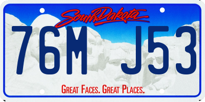 SD license plate 76MJ53