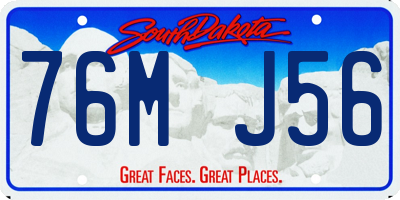 SD license plate 76MJ56