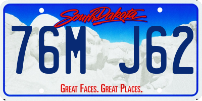 SD license plate 76MJ62