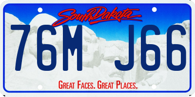 SD license plate 76MJ66
