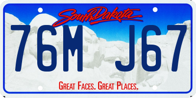 SD license plate 76MJ67