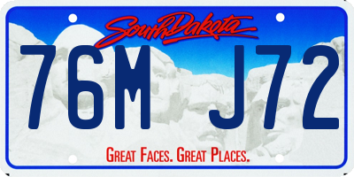 SD license plate 76MJ72