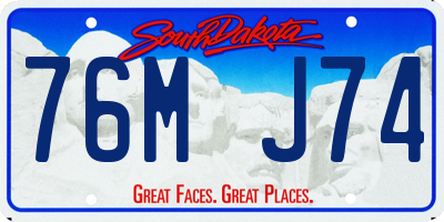 SD license plate 76MJ74