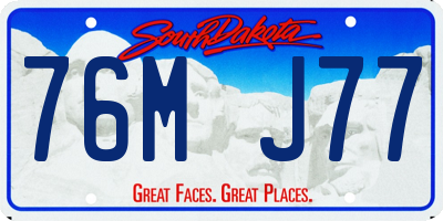 SD license plate 76MJ77