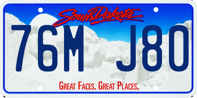 SD license plate 76MJ80