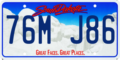 SD license plate 76MJ86