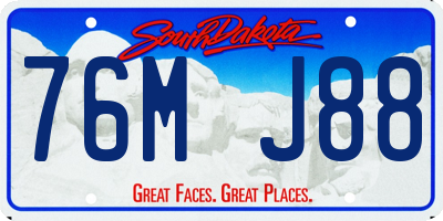 SD license plate 76MJ88