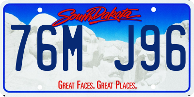 SD license plate 76MJ96