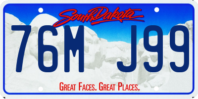 SD license plate 76MJ99
