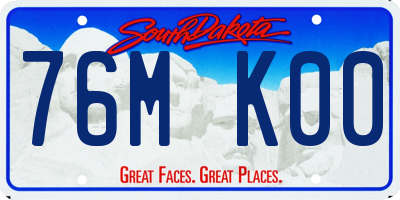 SD license plate 76MK00