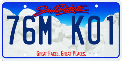 SD license plate 76MK01