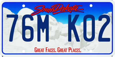 SD license plate 76MK02