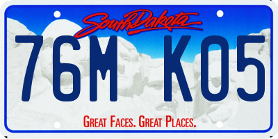 SD license plate 76MK05