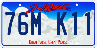 SD license plate 76MK11