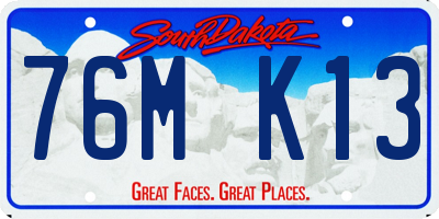 SD license plate 76MK13