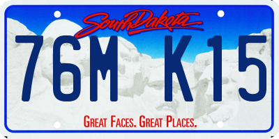 SD license plate 76MK15