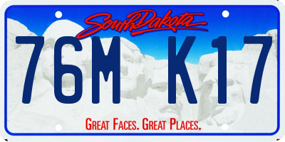 SD license plate 76MK17