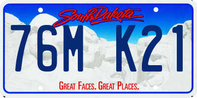 SD license plate 76MK21