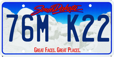 SD license plate 76MK22
