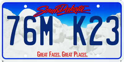 SD license plate 76MK23