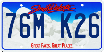SD license plate 76MK26