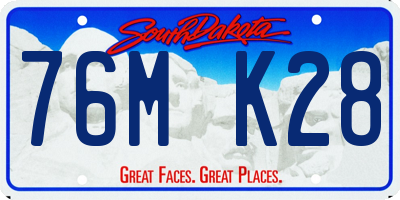 SD license plate 76MK28