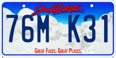SD license plate 76MK31